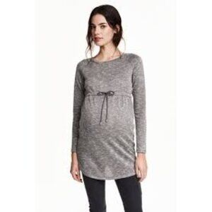 Mama Women's Long Sleeve Sweatshirt Mini Dress Marbled Gray Size M